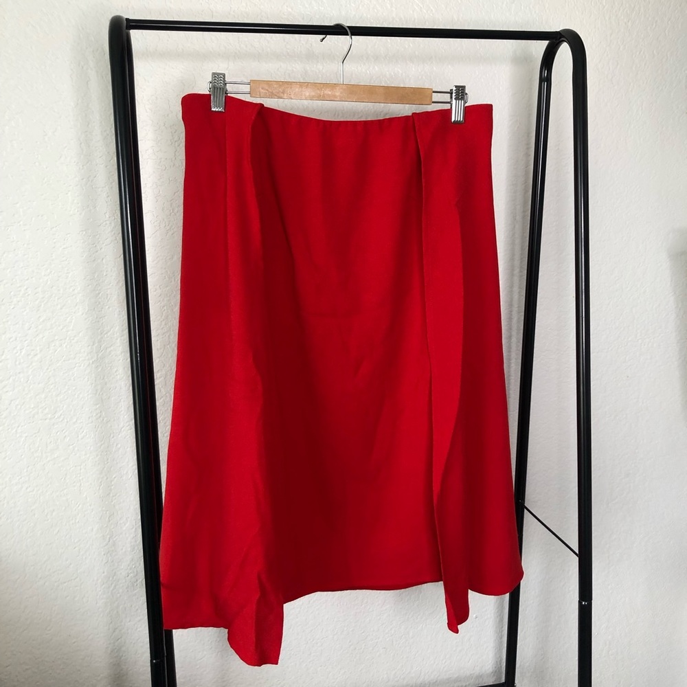 Nasty Gal Red Strapless OTS Cape Mini Dress - Picture 2 of 4